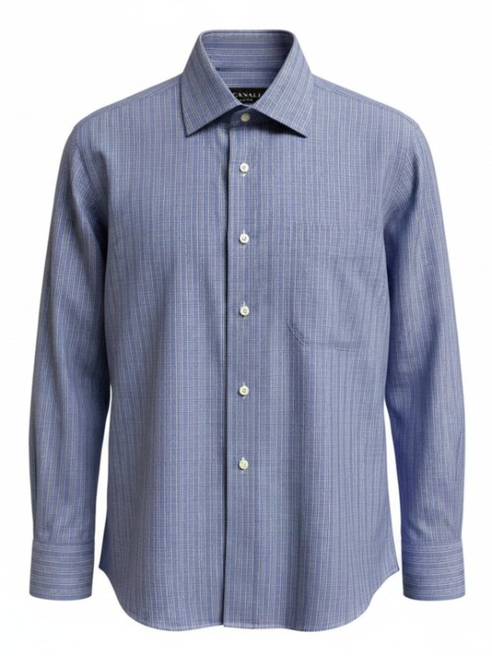 Canali Blue Plaid Luxe‎ Cotton Italy Button Up Dress Shirt